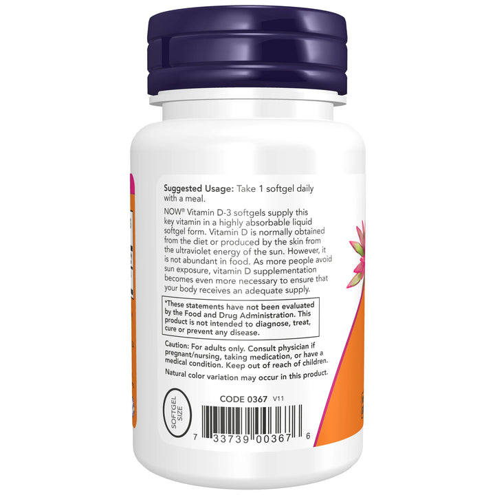 NOW Foods Vitamin D-3 2000 IU - 120 Softgels