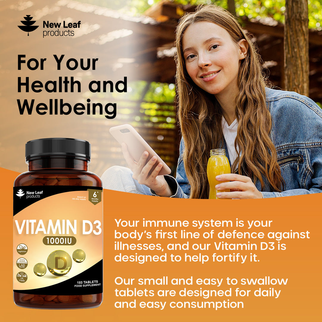 New Leaf Vitamin D3 (1000iu) - 183 Tablets - 6 Months Supply