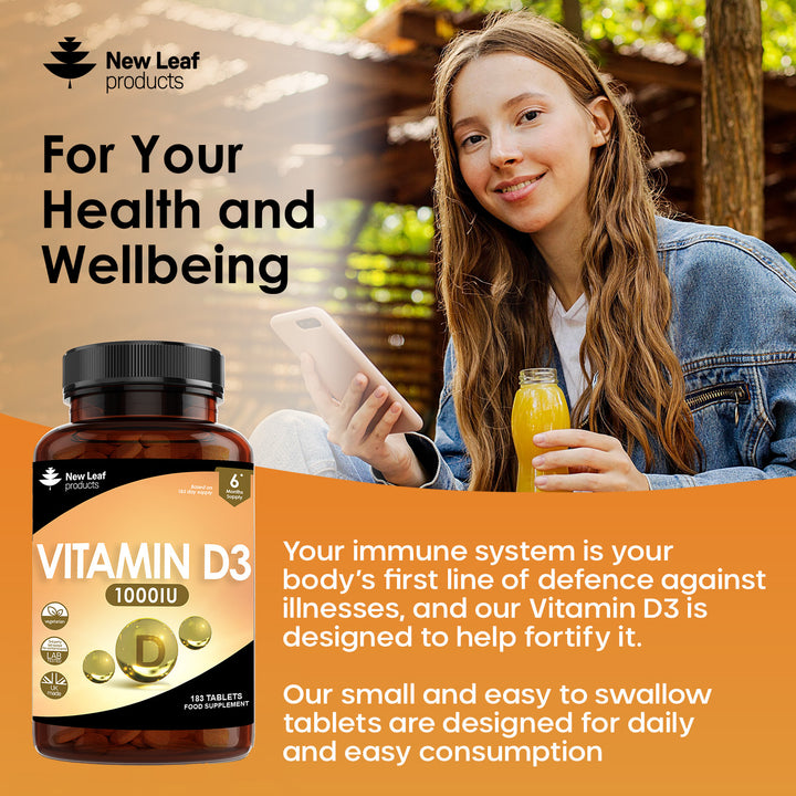 New Leaf Vitamin D3 (1000iu) - 183 Tablets - 6 Months Supply