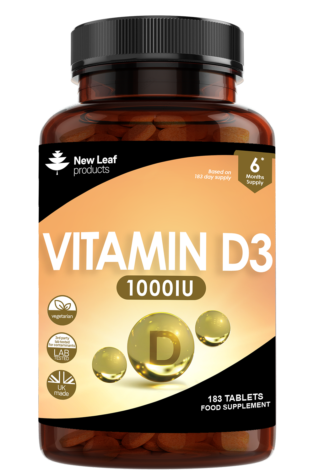 New Leaf Vitamin D3 (1000iu) - 183 Tablets - 6 Months Supply