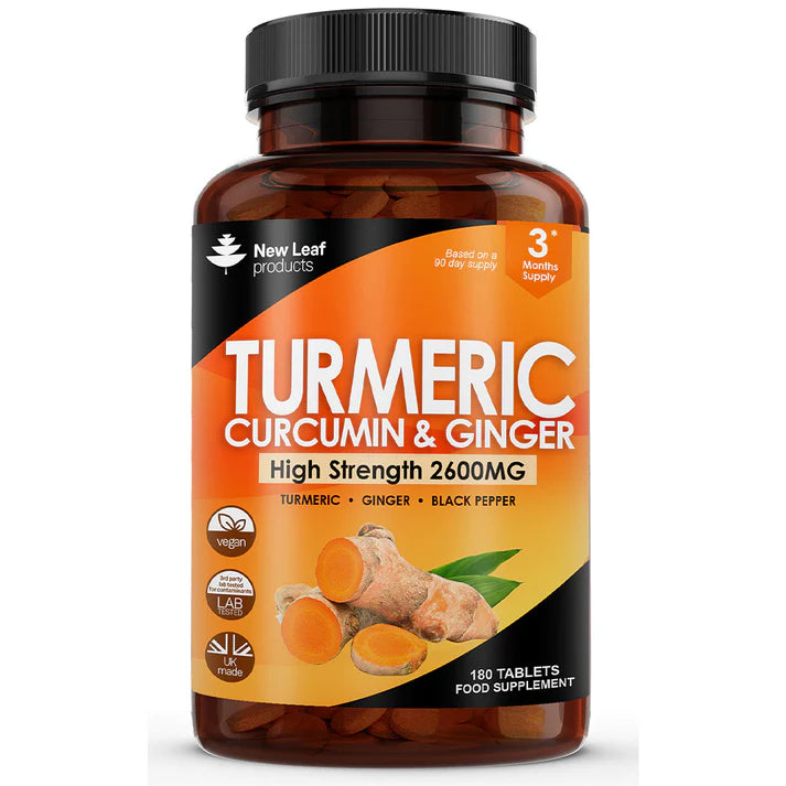 New Leaf Turmeric Curcumin & Ginger High Strength - 180 Tablets