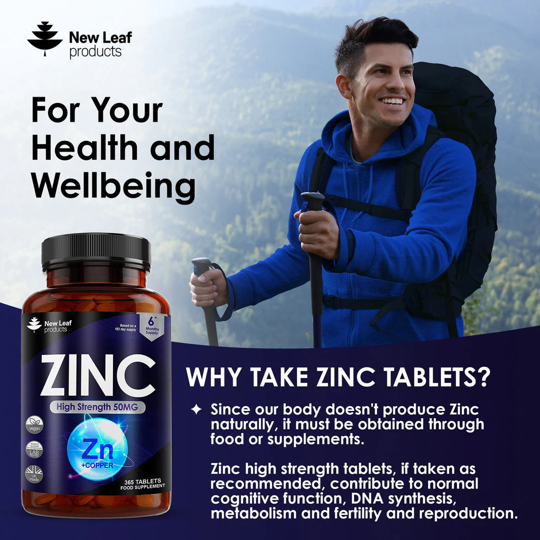 New Leaf Zinc High Strength - 365 Tablets