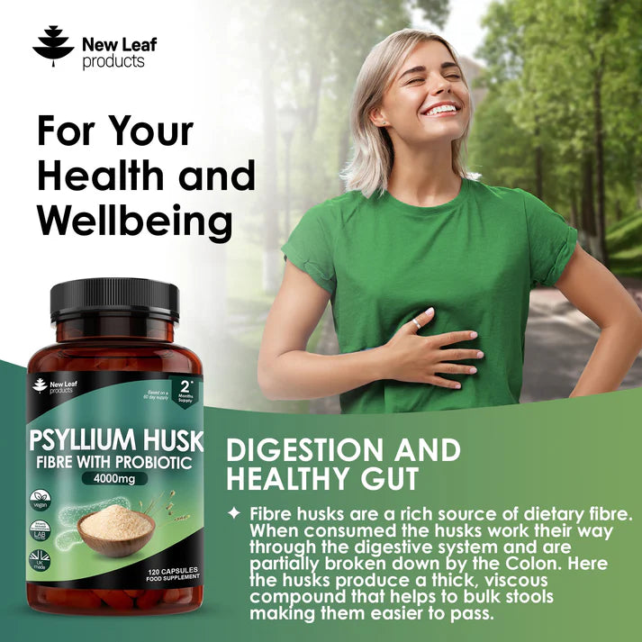 New Leaf Psyllium Husk with Probiotic - 120 Capsules