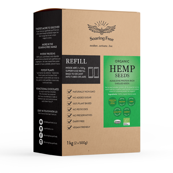 Soaring Free Superfoods Organic Hemp Seeds Shelled/Hulled