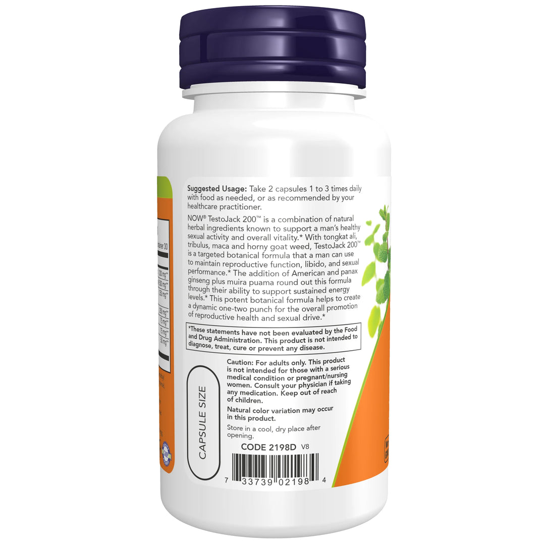 NOW Foods TestoJack 200™ Extra Strength - 60 Veg Capsules