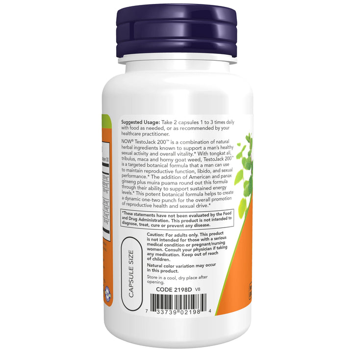 NOW Foods TestoJack 200™ Extra Strength - 60 Veg Capsules
