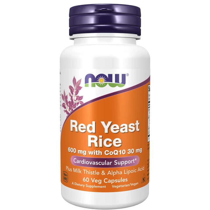 NOW Foods Red Yeast Rice 600 mg with CoQ10 30 mg - 60 Veg Capsules