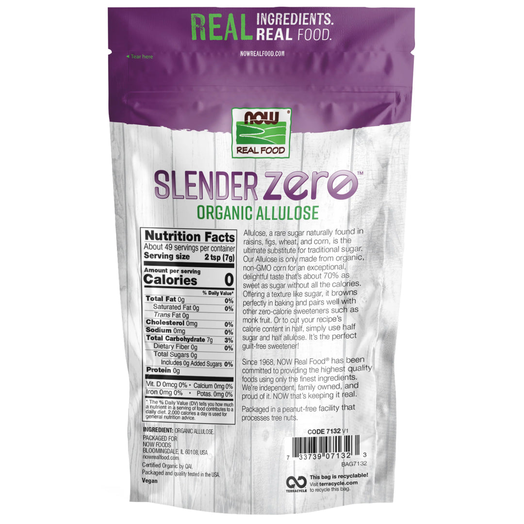 NOW Real Food Slender Zero™ Allulose, Organic Powder - 340g