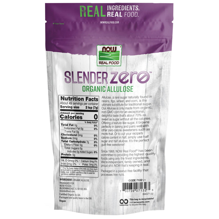NOW Real Food Slender Zero™ Allulose, Organic Powder - 340g