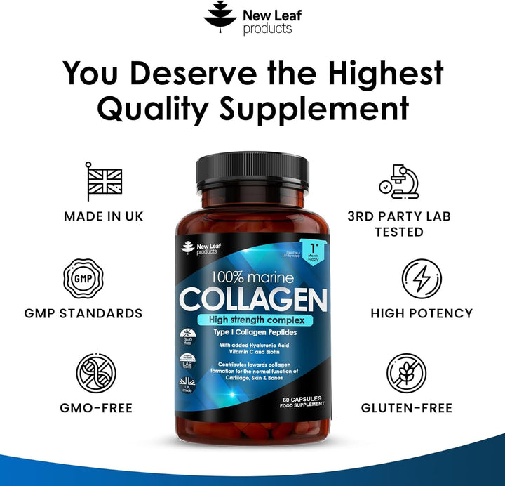 New Leaf Marine Collagen High Strength Complex - 60 Capsules