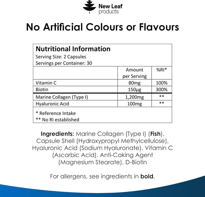 New Leaf Marine Collagen High Strength Complex - 60 Capsules