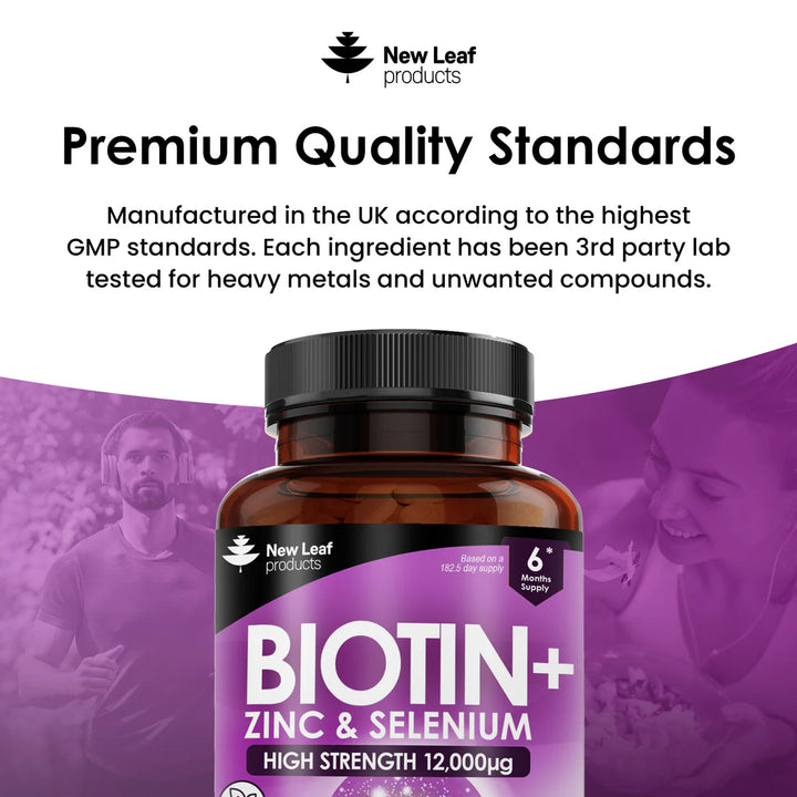 New Leaf Biotin - Hair Growth Supplement High Strength 12 000 mcg - 365 Tablets (Last stock in SA)