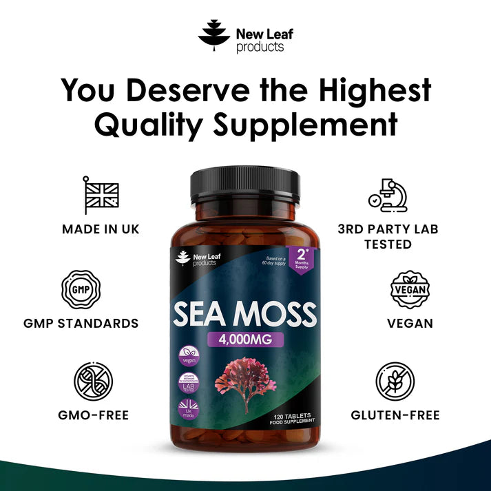 New Leaf Sea Moss Extract High Strength - 120 Tablets