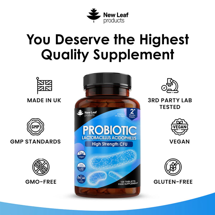 New Leaf Probiotic High Strength CFU - 120 Tablets
