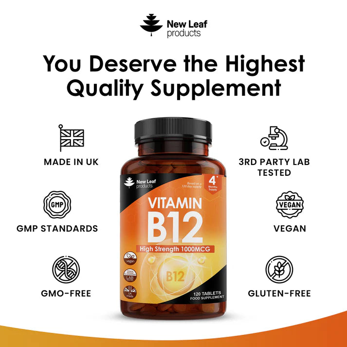 New Leaf Vitamin B12 High Strength Time Release - 120 Tablets