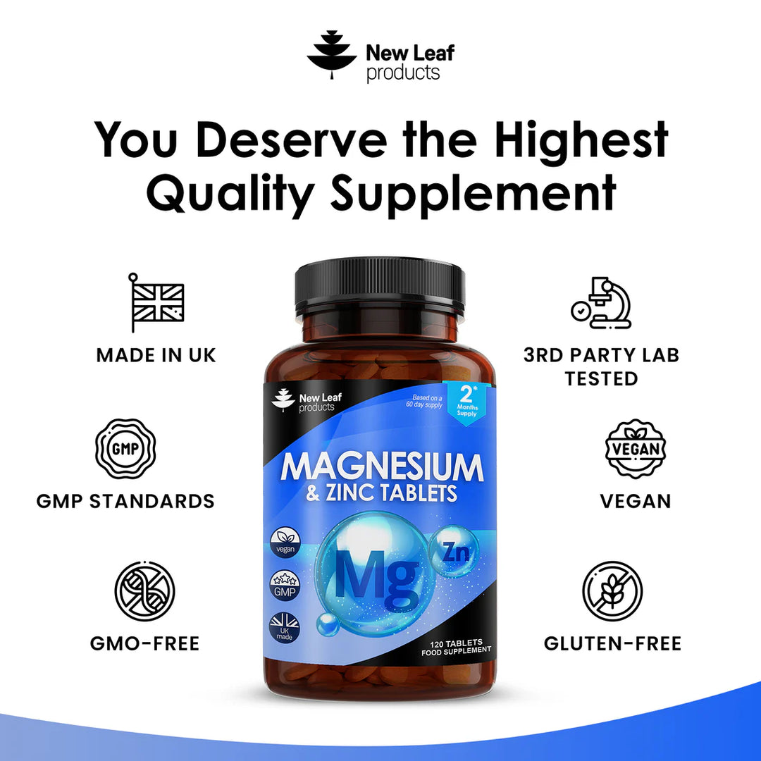 New Leaf Magnesium & Zinc High Strength - 120 Tablets