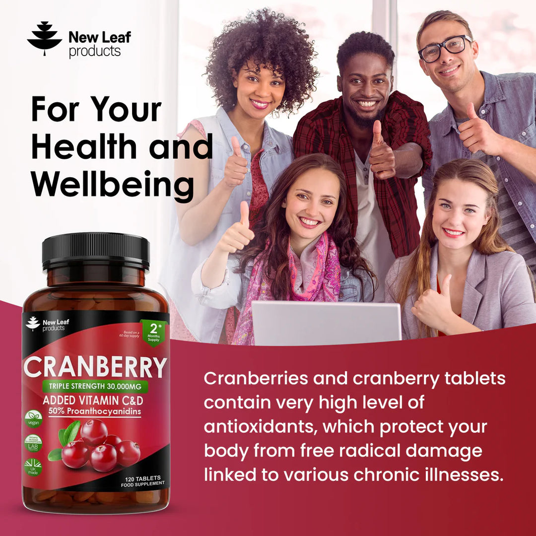 New Leaf Cranberry Enriched with Vitamin C & D - 120 Tablets