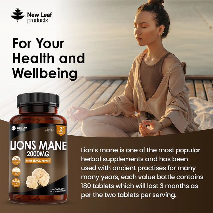 New Leaf Lions Mane - 180 Tablets