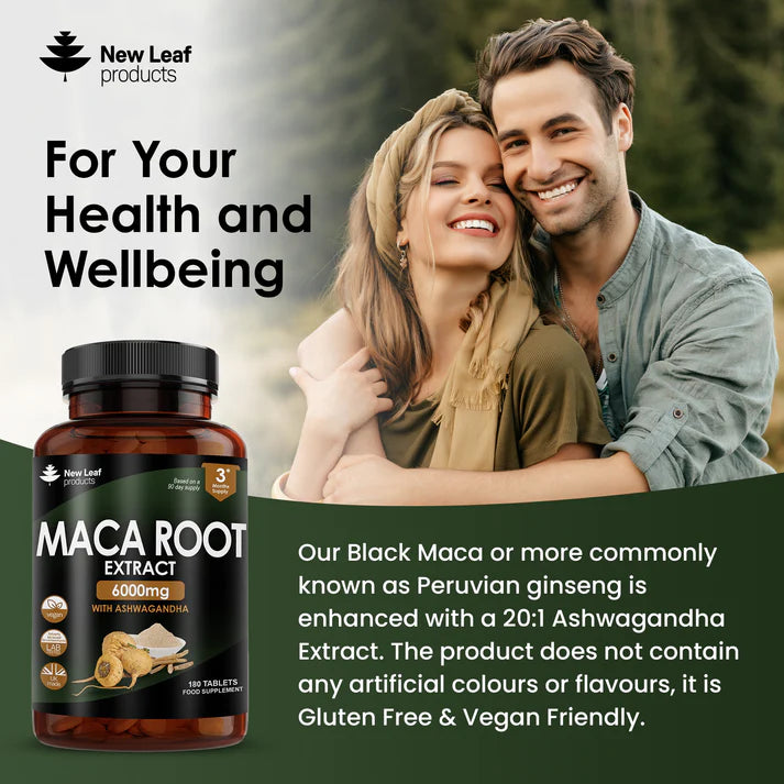 New Leaf Maca Root with Ashwagandha High Strength - 180 Tablets