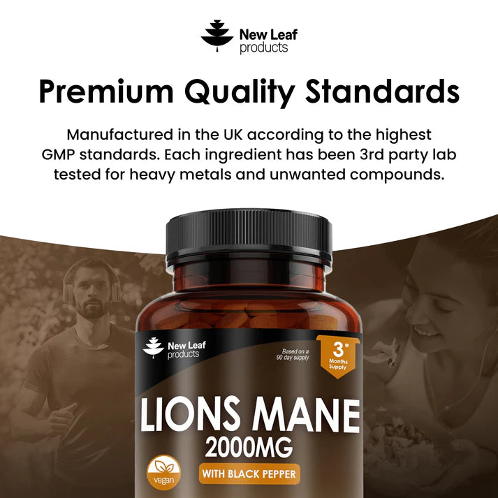 New Leaf Lions Mane - 180 Tablets