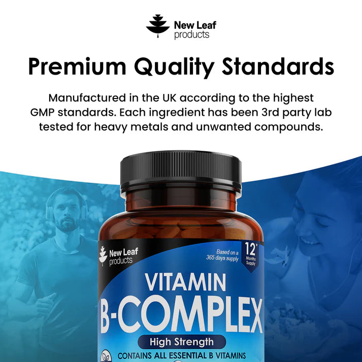 New Leaf Vitamin B Complex - All B Vitamins (One Year Supply) High Strength - 365 Tablets