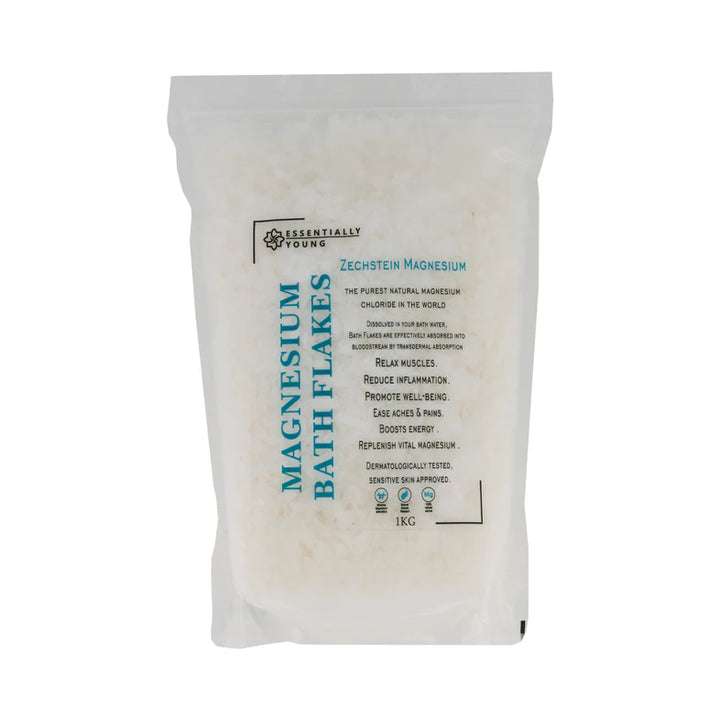 Essentially Young Pure Magnesium chloride Flakes 1kg - unscented and unrefined