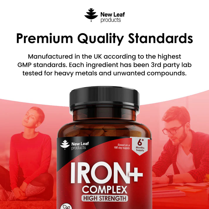 New Leaf Iron Complex High Strength Active - 180 Tablets