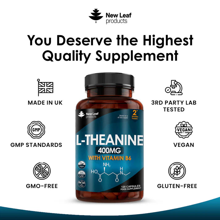 New Leaf L-Theanine Enriched with Vitamin B6 - 120 Capsules