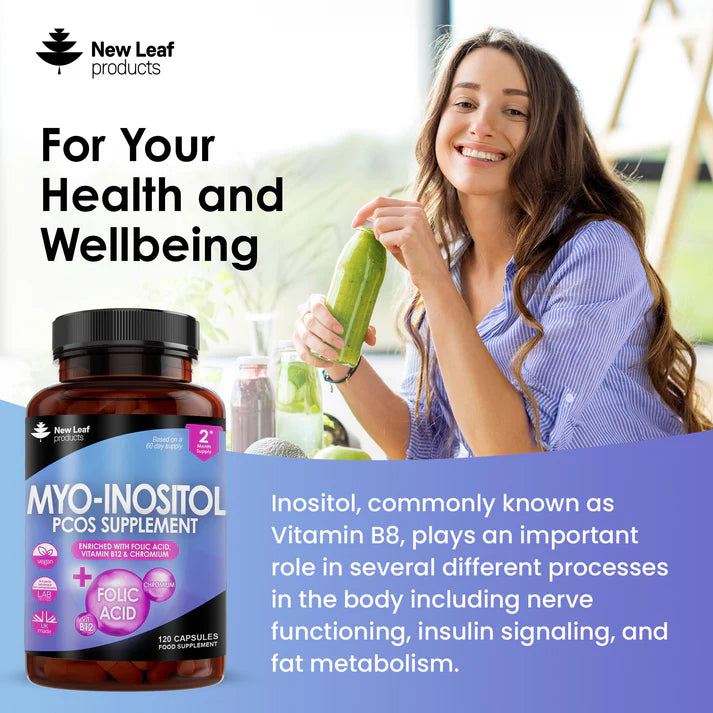 New Leaf Myo Inositol PCOS Supplement - 120 Capsules