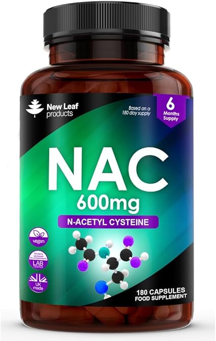 New Leaf NAC 600mg - High Bioavailability Amino Acid - 180 Capsules