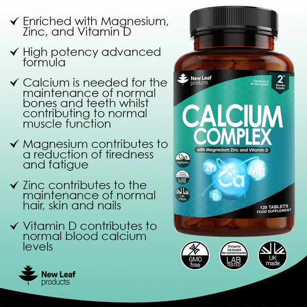 New Leaf Calcium Complex with Magnesium, Zinc and Vitamin D - 120 Tablets
