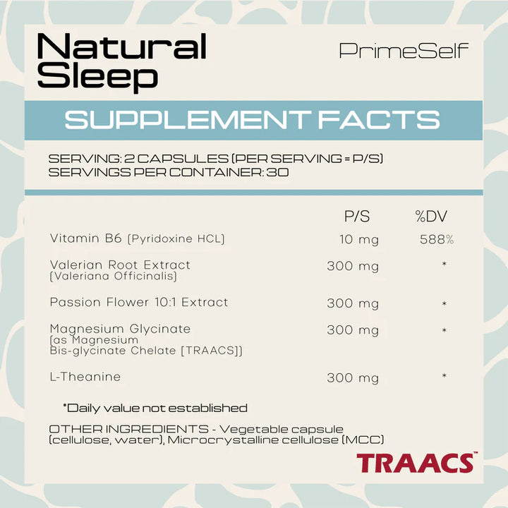 PrimeSelf Natural Sleep - 60 Capsules