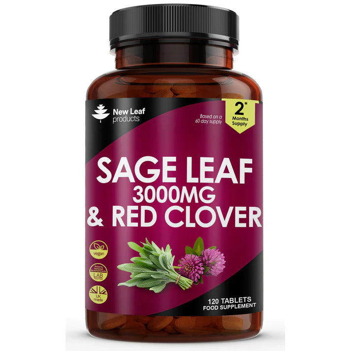 New Leaf Sage Leaf & Red Clover Tablets For Menopause - 120 Tablets