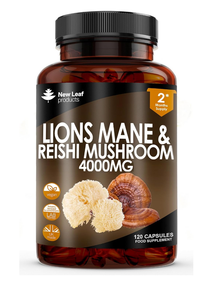 New Leaf Lions Mane & Reishi High Strength Capsules - 120 Capsules