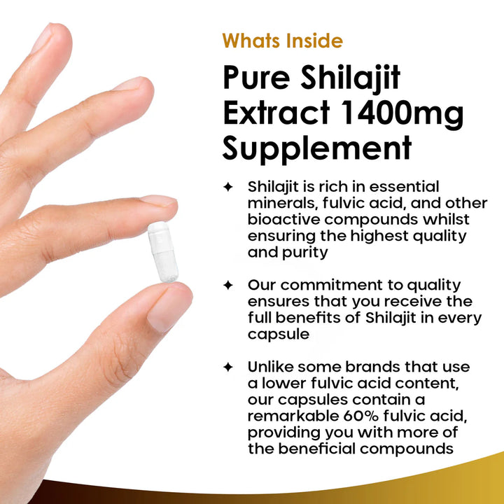 New Leaf Shilajit (with 60% Fulvic Acid) High Strength - 120 Capsules