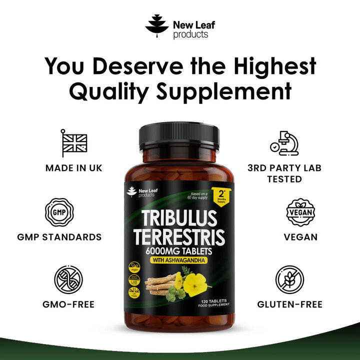New Leaf Tribulus Terrestris Enriched with Ashwagandha - 120 Tablets