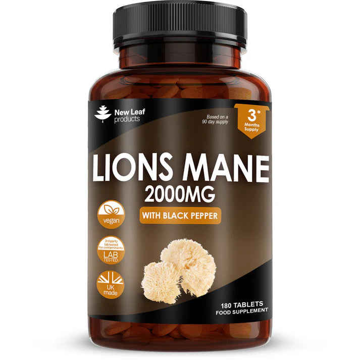 New Leaf Lions Mane - 180 Tablets
