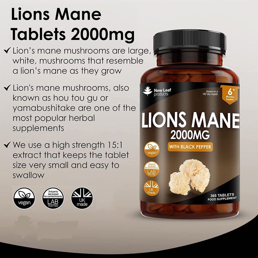New Leaf Lions Mane - 365 Tablets