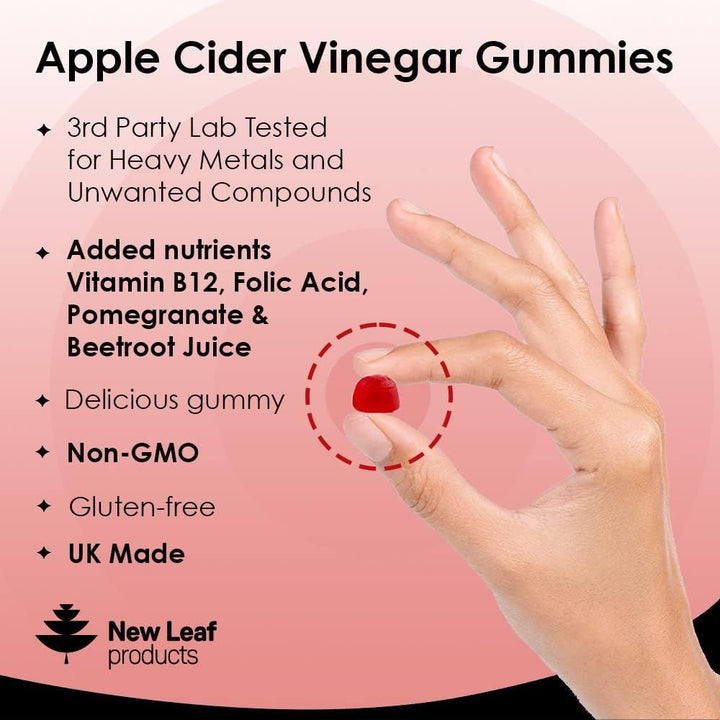 New Leaf Apple Cider Vinegar Vegan Gummies with The Mother High Strength - 30's