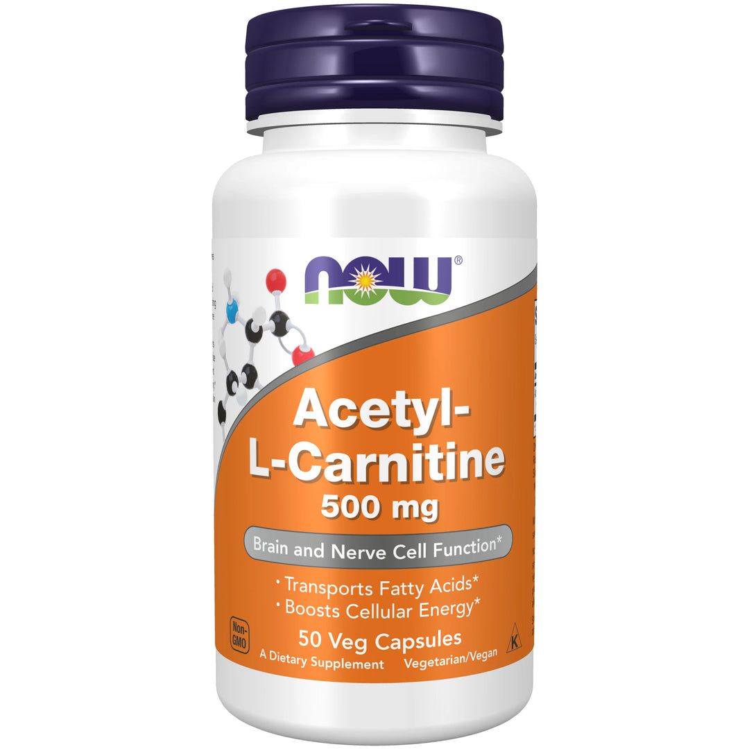 NOW Foods Acetyl L-Carnitine 500mg - 50 Veg Capsules