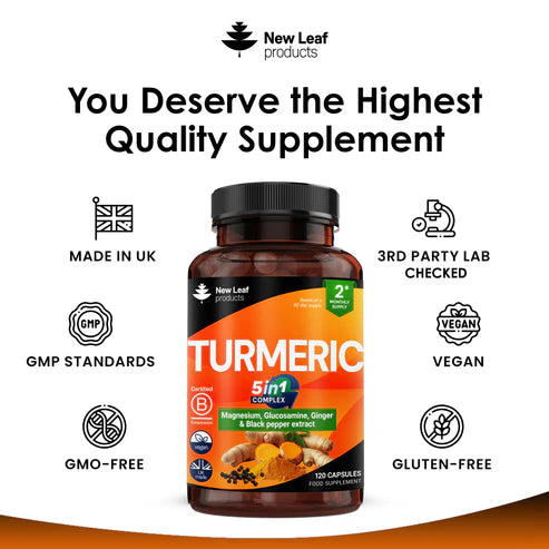 New Leaf Turmeric 5 in 1 Complex - 120 Capsules