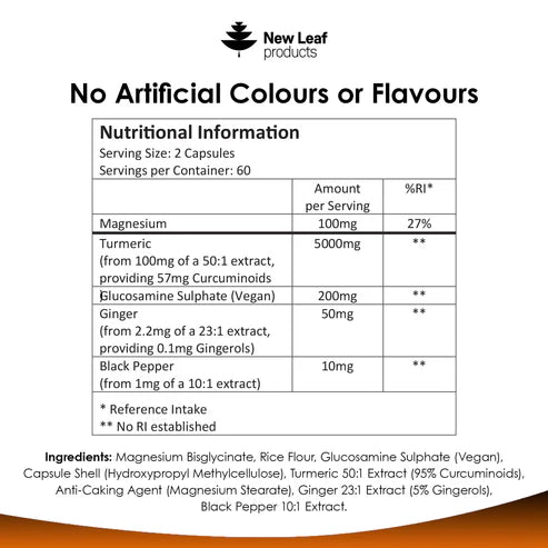 New Leaf Turmeric 5 in 1 Complex - 120 Capsules