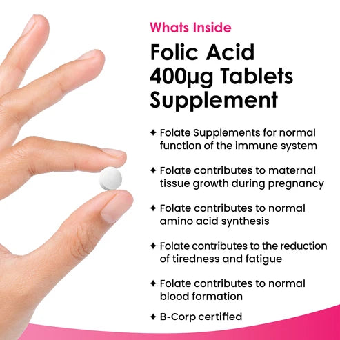 New Leaf Folic Acid - 120 Tablets - High Strength Pregnancy Vitamins