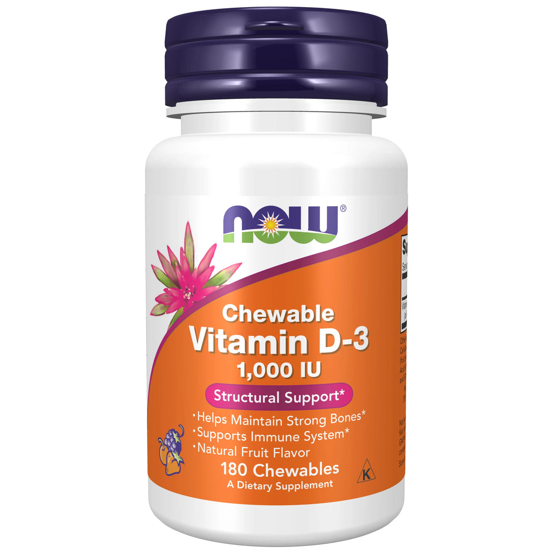 NOW Foods Vitamin D-3 1000 IU - 180 Chewables