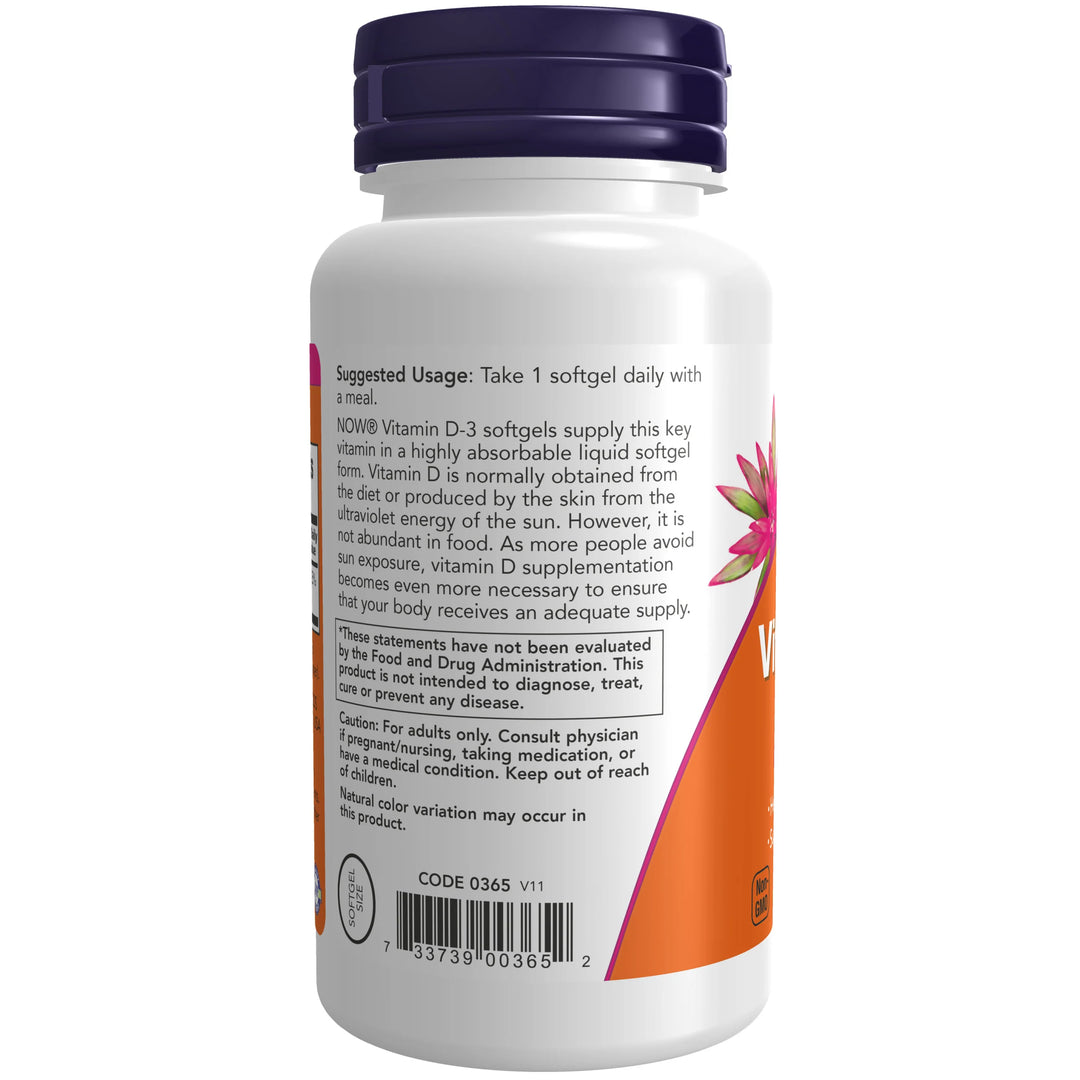 NOW Foods Vitamin D-3 1000 IU - 180 Softgels