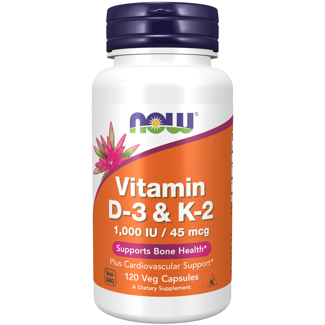 NOW Foods Vitamin D-3 & K-2 - 120 Veg Capsules