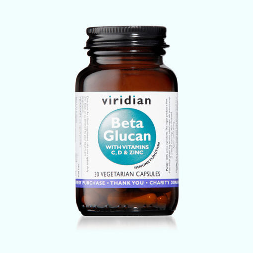 Viridian Beta Glucan 250mg (Plus vitamin C, D3 & Zinc) - 30 Veg Caps