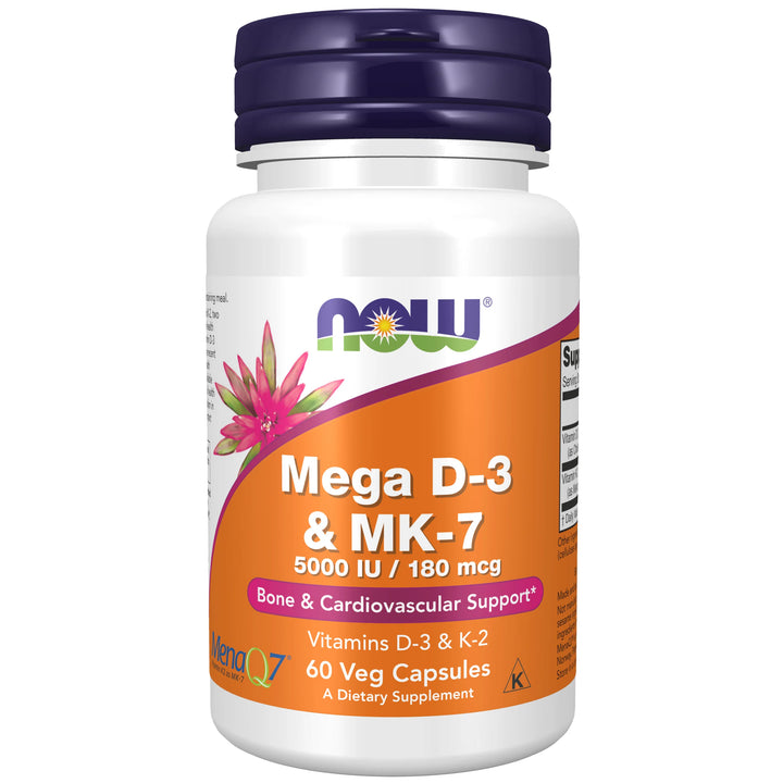 NOW Foods Mega D-3 & MK-7 - 60 Capsules