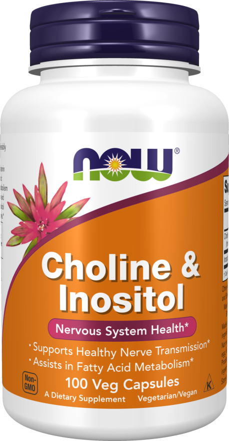NOW Foods Choline & Inositol 500 mg - 100 Veg Capsules