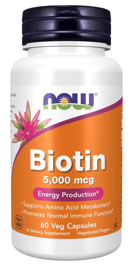 NOW Foods Biotin 5000 mcg - 60 Veg Capsules